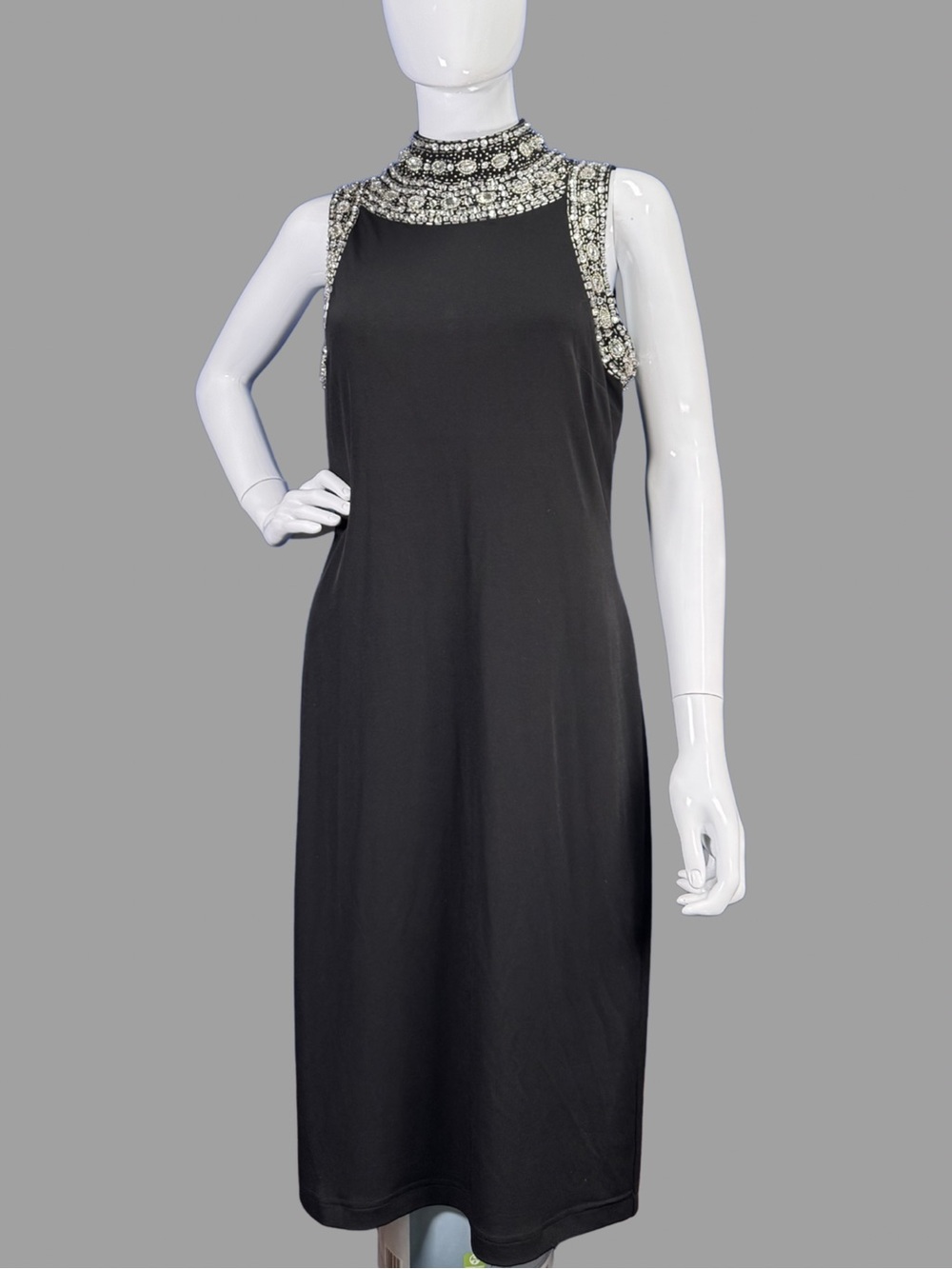 Joseph Ribkoff Black Embellished Sleeveless Cocktail Dress NWT